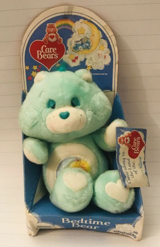 1985 Vintage Kenner Bedtime Bear Care Bears 13” Plush Toy Doll - Rare