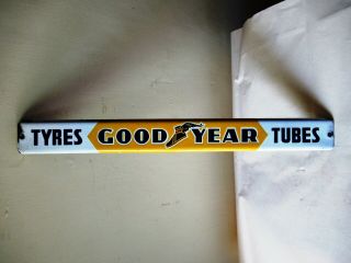 Good Year Tire And Tubes Antique Advertising Enamel Porcelain Sign Collectible F