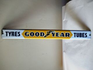 Good Year Tire And Tubes Antique Advertising Enamel Porcelain Sign Collectible F 2