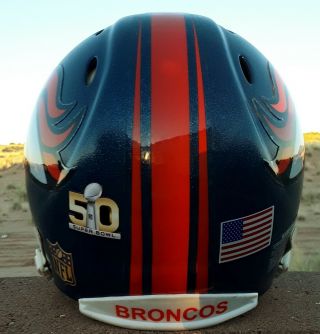 Riddell Xl Football Helmet Denver Broncos Bowl 50 Rare.  And Authentic