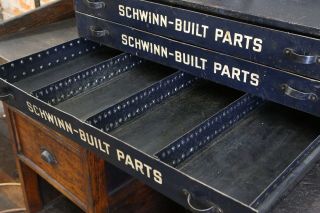Vintage Schwinn Bicycle Parts Cabinet industrial tool chest box Stingray,  Krate 8