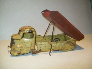 Vintage Pressed Steel 1930 ' s Snub - Nosed Wyandotte or Turner Dump Truck - 11.  5 