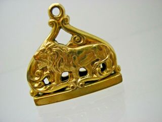 Georgian High Carat Gold Filled Lion Seal Fob Charm