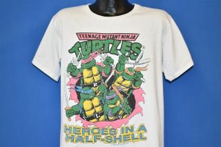 Vintage 90s Teenage Mutant Ninja Turtles Heroes In A Half Shell Tmnt T - Shirt L
