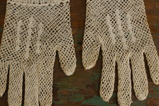Vintage Lace Hand Made Gloves,  Metal Wire Glove Molds 3