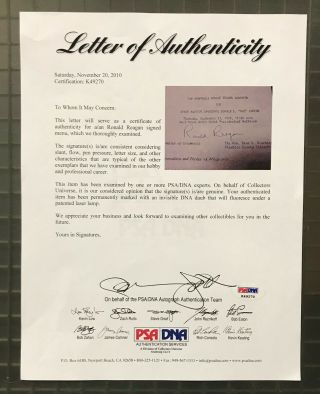 President Ronald Reagan Signed 1978 Program Autographed AUTO PSA/DNA LOA RARE 3