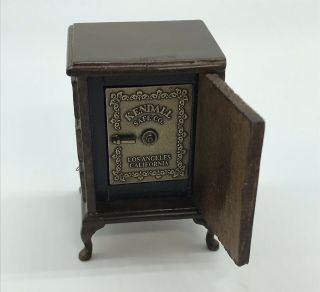 Dollhouse Miniature Vintage Bespaq Wood And Metal Safe