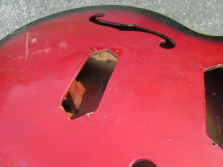 Vintage 60s Strad - O - Lin TEISCO KENT Bass Guitar ARCHTOP BODY REPAIRED,  BUT GOOD 3