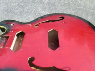 Vintage 60s Strad - O - Lin TEISCO KENT Bass Guitar ARCHTOP BODY REPAIRED,  BUT GOOD 5