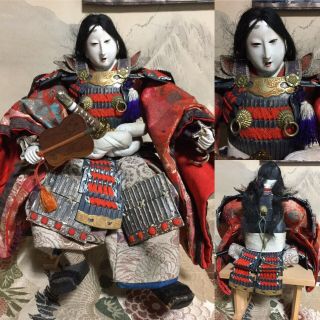Japanese Meiji Era Made Vintage Samurai Warrior Doll (youngman) - 32cm