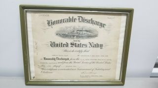 1945 Ww2 Us Navy Honorable Discharge Certificate Electrician 