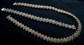 Vintage Necklace Bracelet / Judith Jack / 925 Sterling Silver / 608 Marcasites