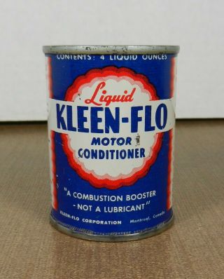 Vintage 1950s Kleen - Flo Motor Cond Advertising Oil Can Tin Bank Montreal Canada