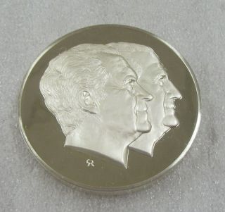 1973 Rare Vintage Nixon/agnew Sterling Silver Art Round Franklin