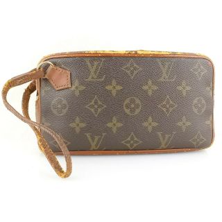 Auth Louis Vuitton Vintage Pochette Clutch Bag Purse Monogram Brown Junk