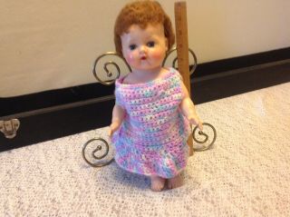 American Character Tiny Tears Doll 1950s Vintage Rubber 13 " Rooted Hair Tlc