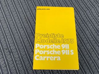 Porsche 1975 911 Carrera Mfi 2.  7 Ultra Rare Price List 1 
