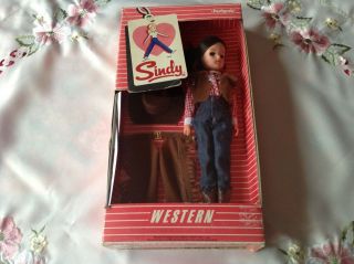 Vintage 1980s Pedigree Western Sindy Doll Boxed Rare Pretty Brunette