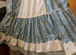 Vintage Gunne Sax Dress Calico Gingham Lace Maxi Prairie Country Size 7 4