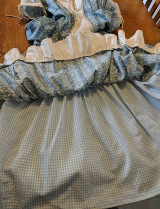 Vintage Gunne Sax Dress Calico Gingham Lace Maxi Prairie Country Size 7 6