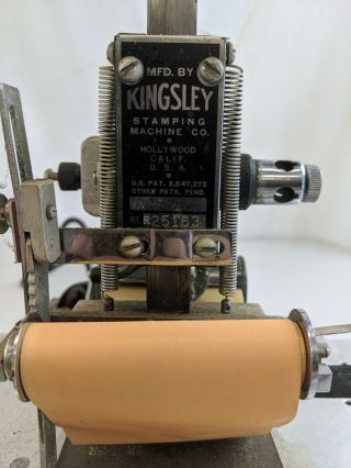 Kingsley Hot Gold foil stamping machine Vintage Rare with letters 4