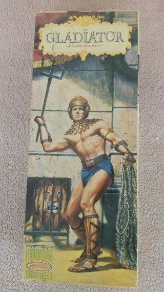 The Gladiator All Plastic Assembly Kit By Aurora.  Vintage 1964