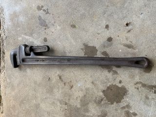 Vintage Rigid 36” Iron Straight Pipe Wrench Oil drilling (Monkey Wrench) 3