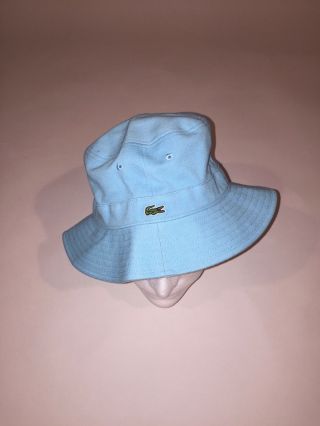 Very Rare Vintage W/tags Lacoste Bucket Beach Hat Blue