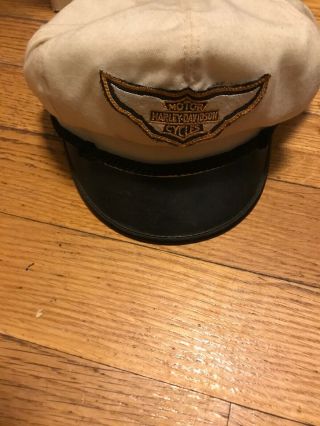 Mens Harley Davidson Captain Hat Vintage Large