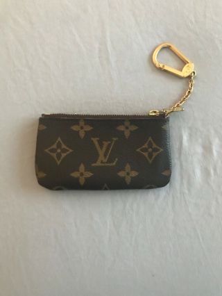 Vintage Louis Vuitton Zip Around Key Pouch - Coin Purse Brown Lv Monogram