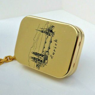 Fine Vintage Reuge Ste Croix Swiss " Happy Wanderer " Musical Box Key Ring