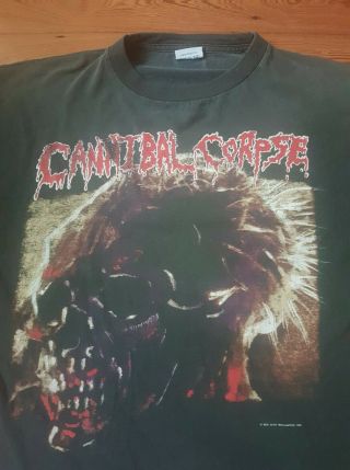 Cannibal Corpse Shirt 1992 Band XL Tour OG,  rare Vintage Death Black Metal 2