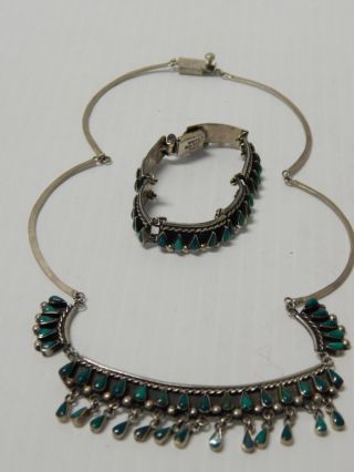 Vintage Antique Mexican Sterling Silver Jewelry Set - Necklace,  Bracelet Taxco