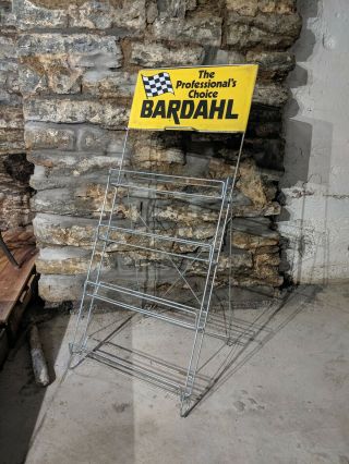 Vintage Bardahl Advertising Display Rack And Sign Oil & Gas Washington Racing