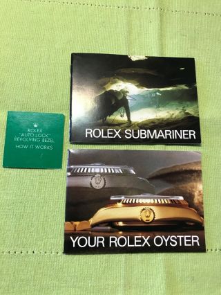 Vintage Rolex Submariner Booklet Set 1984 Usa.  English Version. ,  Bezel Paper