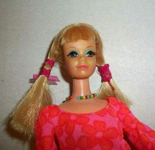 Vintage Mod Barbie Tnt P.  J Doll With Dress And Fabulous Eyelashes