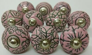 Pink Color Ceramic Knobs Kitchen Cabinet Knobs Vintage Door Knobs