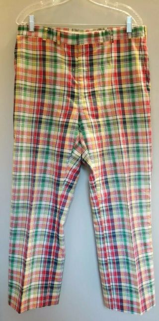 Vintage Jack Nicklaus Golden Bear Plaid Caddyshack Golf Pants Waist 36 " 70 