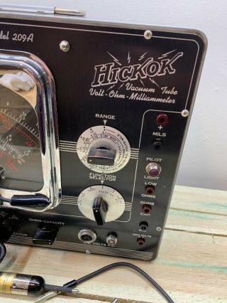 Vintage Hickok 209A Multimeter Ohmmeter Meter Near Vacuum Tube Tester Wow 2