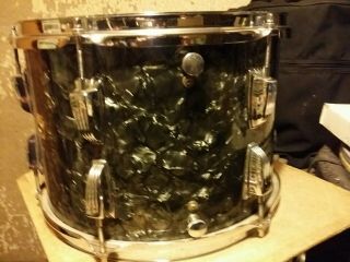 VINTAGE 1960s LUDWIG 13 X 9 TOM BDP BLACK DIAMOND PEARL 1966 ALL 3