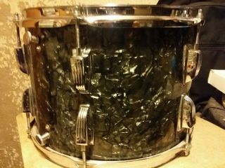 VINTAGE 1960s LUDWIG 13 X 9 TOM BDP BLACK DIAMOND PEARL 1966 ALL 4