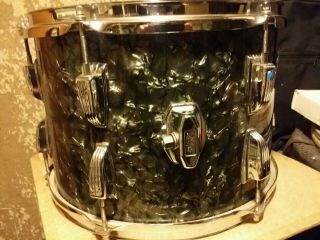 VINTAGE 1960s LUDWIG 13 X 9 TOM BDP BLACK DIAMOND PEARL 1966 ALL 6