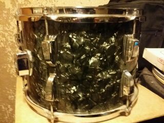 VINTAGE 1960s LUDWIG 13 X 9 TOM BDP BLACK DIAMOND PEARL 1966 ALL 7