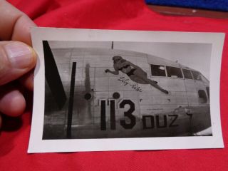 Old Ww2 Military Photo Snapshot Aircraft Nose Art A - 63