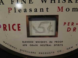 Vintage PM Whiskey Tin Sign Bar PRICE 25,  30,  35,  40,  CENTS LIQUOR ADVERTISING AD 5