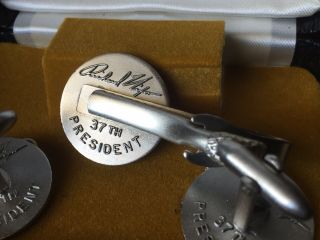 Vintage RARE President Nixon Presidential Seal Cufflinks Tie bar Set Cuff 5