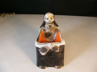 Old Vintage Skull - Skeleton Nodder Jaw Ashtray Creepy Halloween Scary Japan