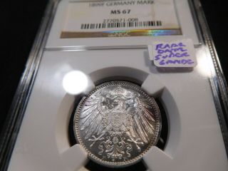 Y98 Germany Empire 1899 - F Mark Ngc Ms - 67 Rare Date Grade