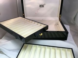 Montblanc Vintage C2000 Black Lacquer Pen Display Box Chest Holds 20x