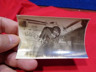 Old Ww2 Military Photo Snapshot Aircraft Nose Art A - 37